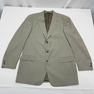 Jack Victor Wool Blazer Sport Coat Mens 44XL Tan Herringbone Jacket‎ 3-Button